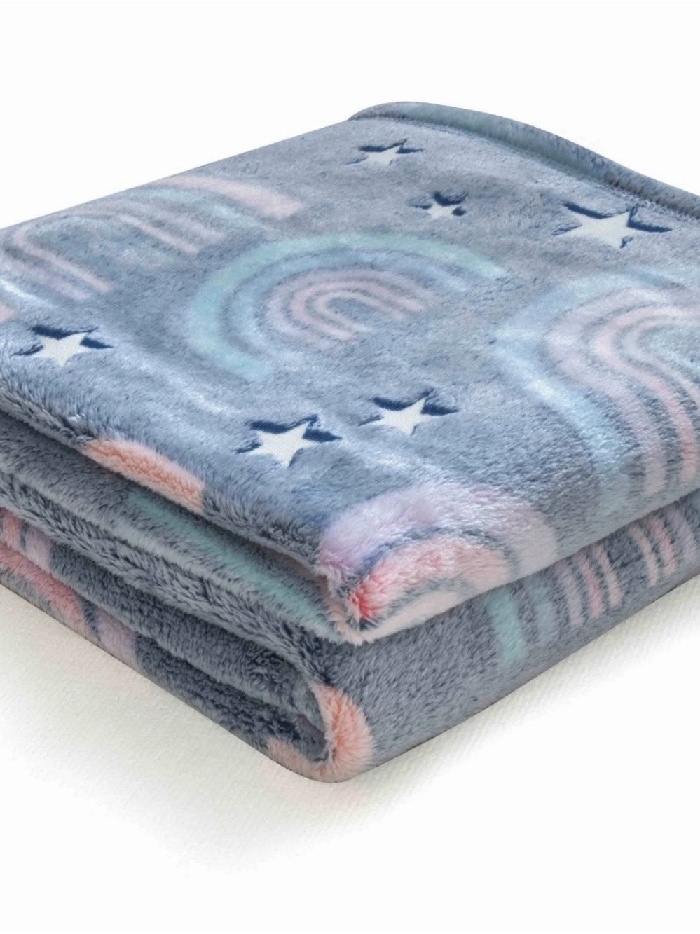 Your Zone Navy Rainbow Polyester Velvet Plush Glow in the Dark - Picture 8 of 8